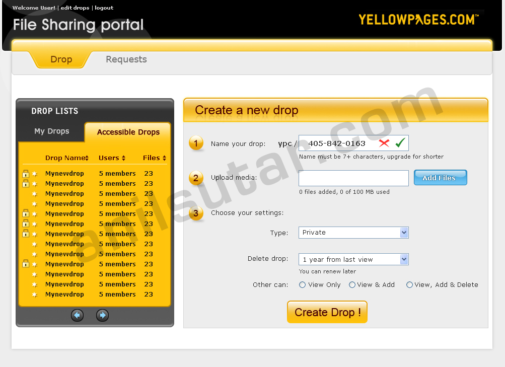 Yellow Pages screenshot